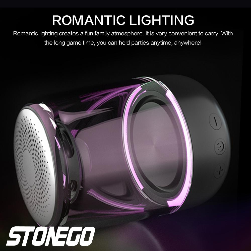 True Wireless Stereo Speaker with Transparent Design Breathing LED Light TWS Bluetooth 5 0 TF Card AUX Audio Input