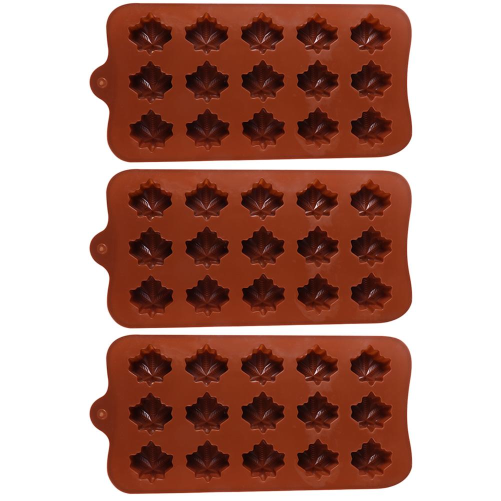 3 Pcs Silicone Maple Leaf Baking Mold Dessert Baking Mold for Chocolate Soap Jelly Cake Waterproof Easy To Release