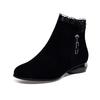 Short boots women's 2025 autumn and winter new simple temperament two high fashion boots metal buckle lace black women's leather boots