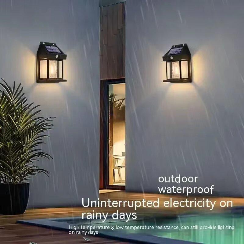Solar Powered Wall Light Outdoor Waterproof Light House-shaped Creative Motion-activated Lighting for Wall Pathway Garden Lawn