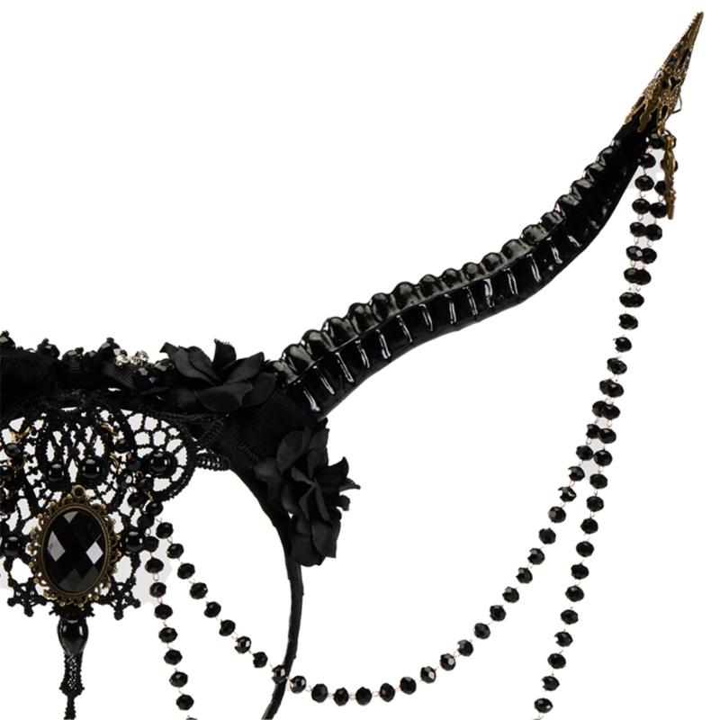 Lightweight Horn Headpiece Devil Headbands Headwear Fashion Statement for Women