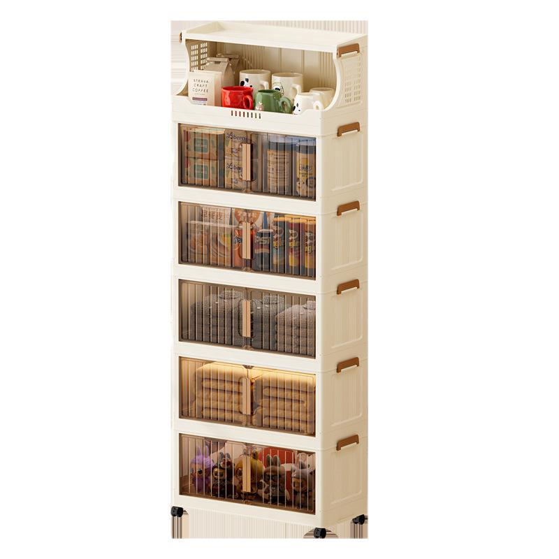 Foldable Dustproof Multi-Layer Storage Cabinet for Kitchen & Living Room