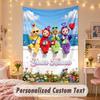 Custom Personalized Tapestry,Teletubbies Print Custom Name Text Wall Art Hanging for Bedroom