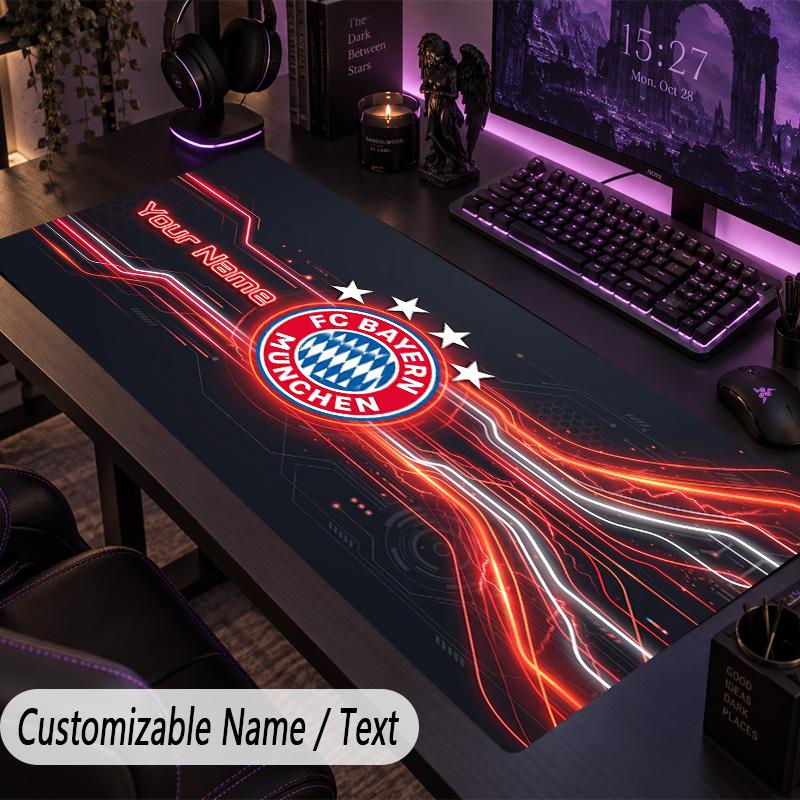 Large Mouse PadBayern Munich Custom Name Text Personalized Desk Mat Non Slip Gaming Pad