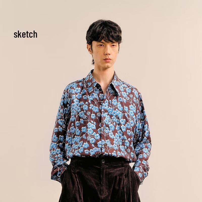 

Мужская шелковая рубашка Croquis свободного кроя с длинным рукавом S