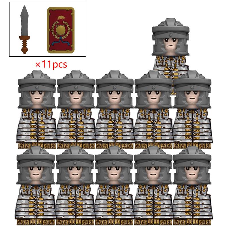 1PCS Medieval Military Rome War Action Figures Army Figures Building Blocks Helmet Weapons Accessories Kids for Toys Gifts
