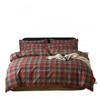 100% Cotton Bedding Set Simple Plaid Dorm Guest Room Bed Sheet Duvet Cover Pillowcase