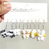5 Pair Set Small Fresh Colored Resin Pendant Earrings Art Sweet and Cute Fruit Animal Milk Tea Earrings Female