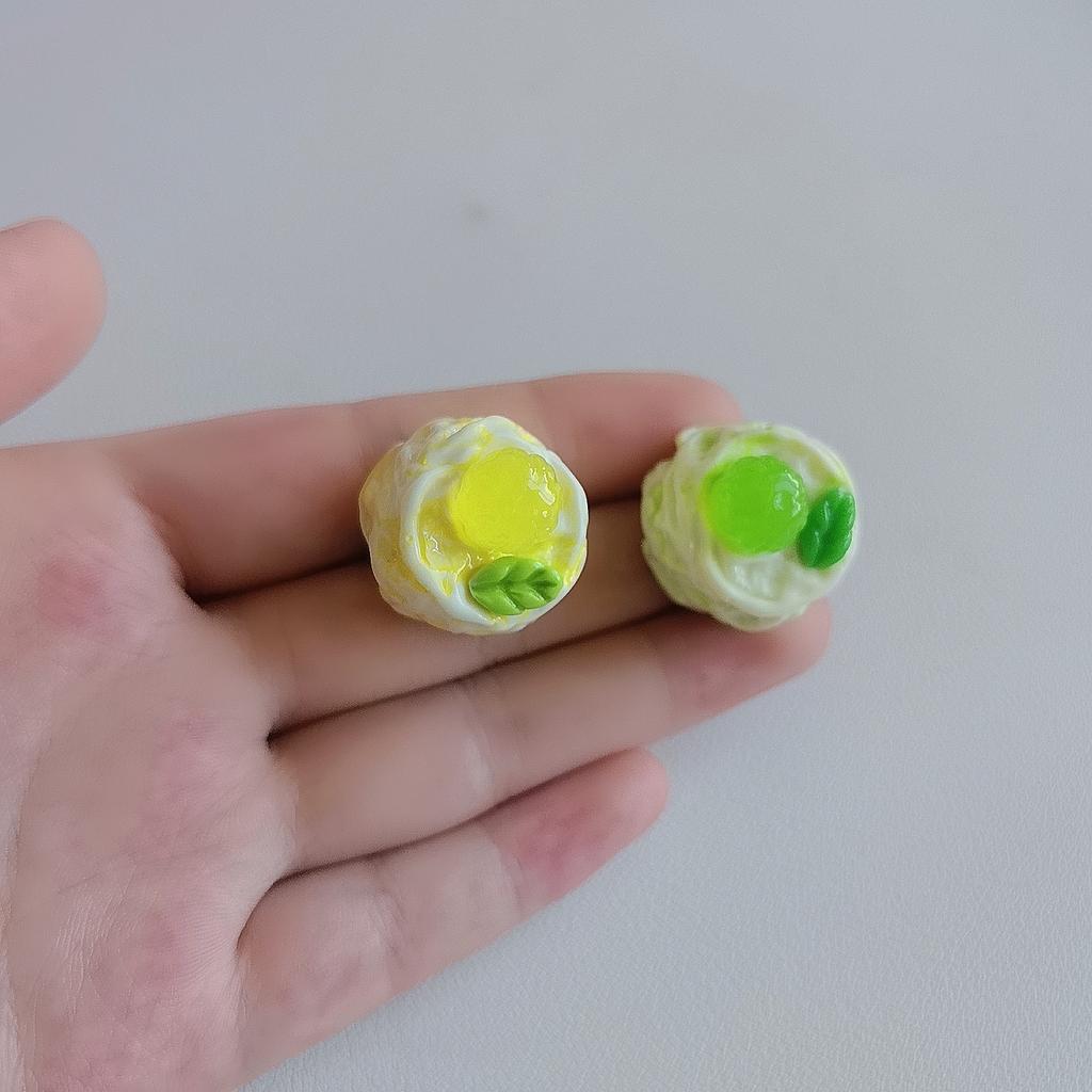 100Pcs Miniature Sweet Cream Cake Resin Cabochon Scrapbooking for Phone Decoration Jewelry Crafts DIY Doll House Accessor
