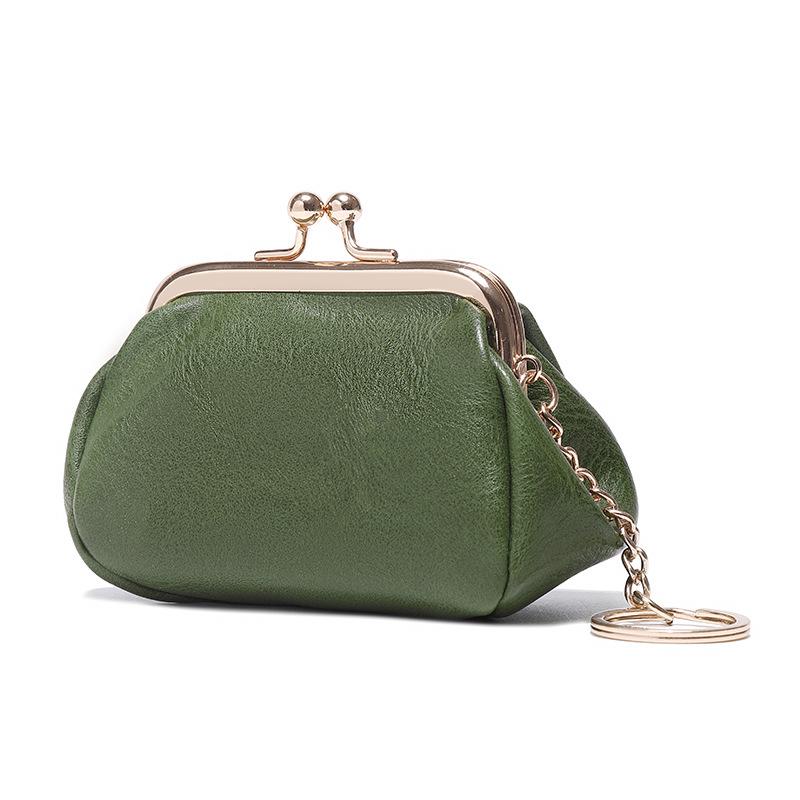 2023 Retro Clip Coin Purse: Small, Portable, Solid Color PU Key Bag for Versatile Storage