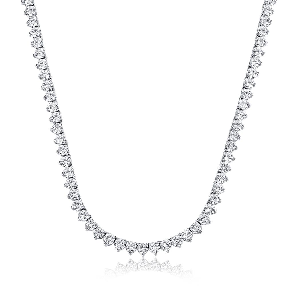 A three-claw tennis necklace 4mm hip-hop copper inlaid zircon light luxury, Europe and the United States, the trend of necklace decoration