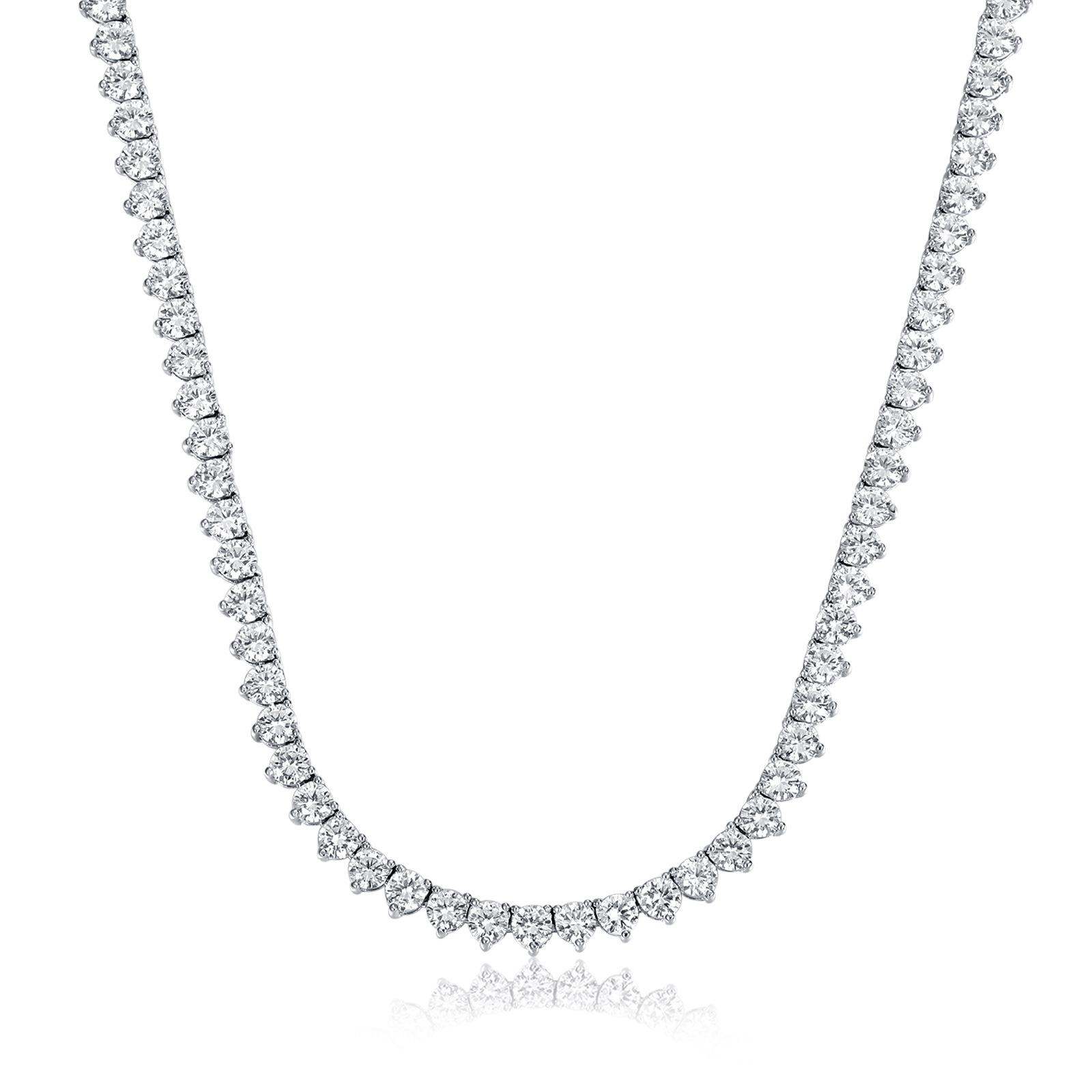 A three-claw tennis necklace 4mm hip-hop