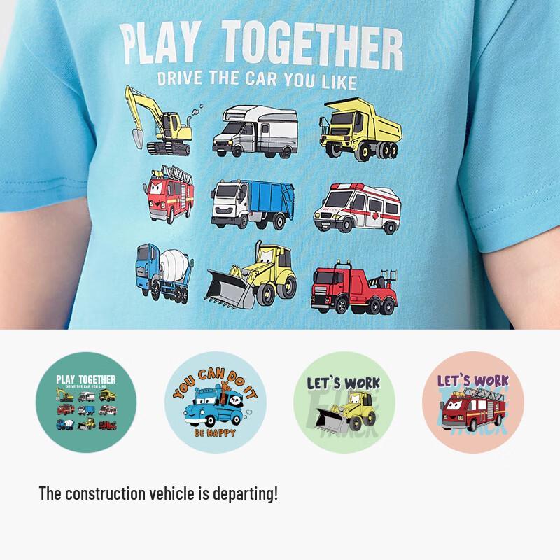 Balabala Boys  Cartoon Quick-Dry Short Sleeve T-Shirt 150