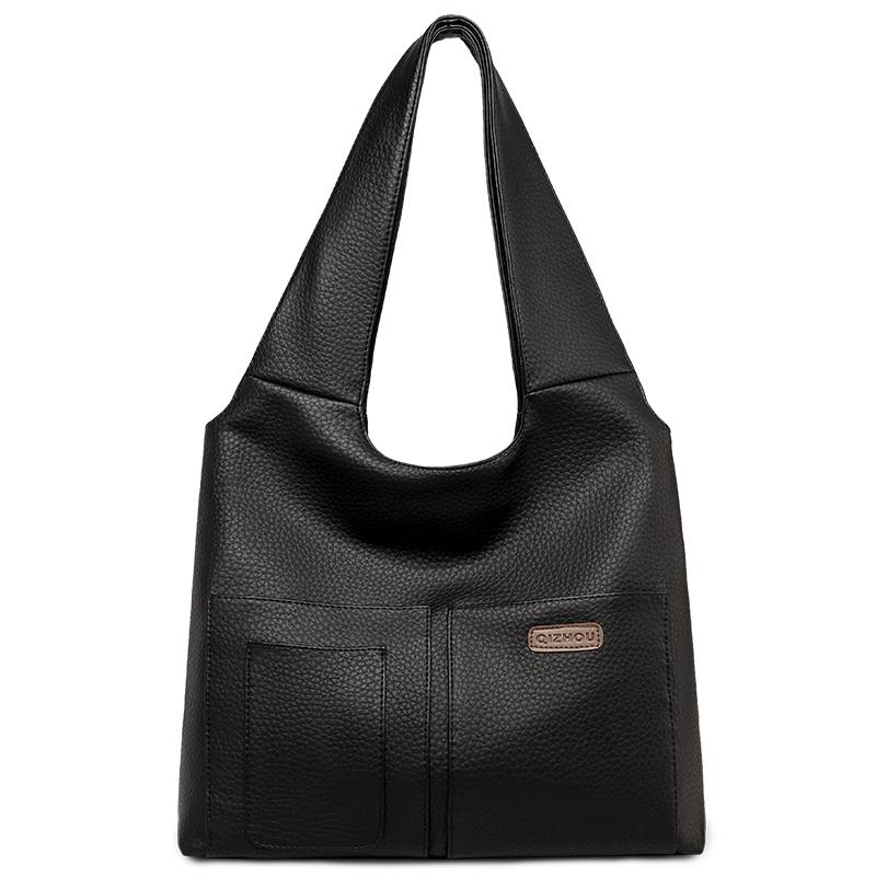 Large Capacity Tote Bag Women's Shoulder Underarm Handbag PU Commuter Bag