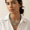 Aesthetic Heart Necklace Clavicle Chain Y2K Necklace Delicate Beaded Pendant Choker Women Girls