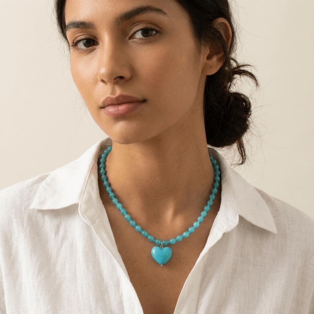 Clavicle Chain Beaded Pendant Choker Aesthetic Y2K Necklace Delicate Heart Necklace Women Girls