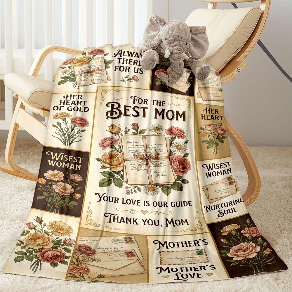 Mom's Heart And Love Blanket Suitable for Sofas,travel, Living Rooms Also a Good Gift for Friends and Family Suitable for All Seasons.