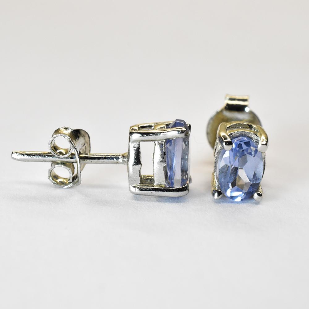 Blue Sapphire 925 Sterling Silver Earring Gemstone Natural Certified Oval Cut