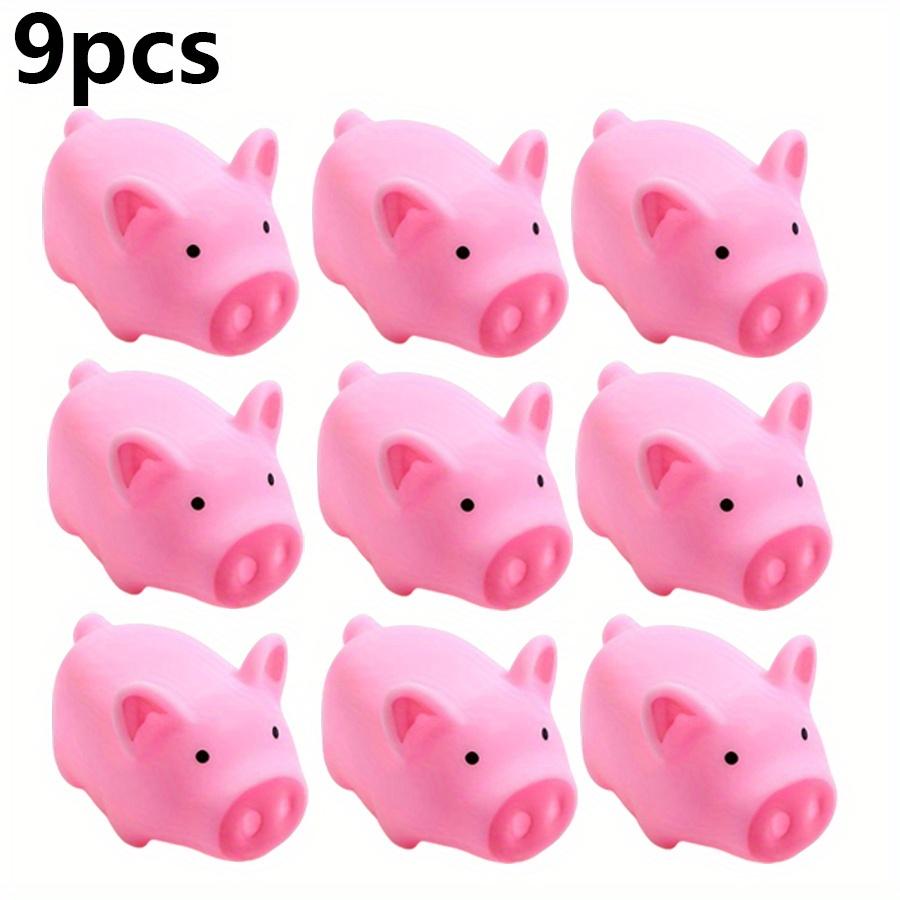6/9/18pcs Durable Rubber Pet Chew Toys - Mini Pink Pig Squeaky Toys for Cat/Dog | Bath Time, Party Decor & Birthday Gift JXB