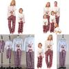 Stylish Christmas-themed Cotton Pajamas For Adults And Kids Long Sleeve 2-piece Set