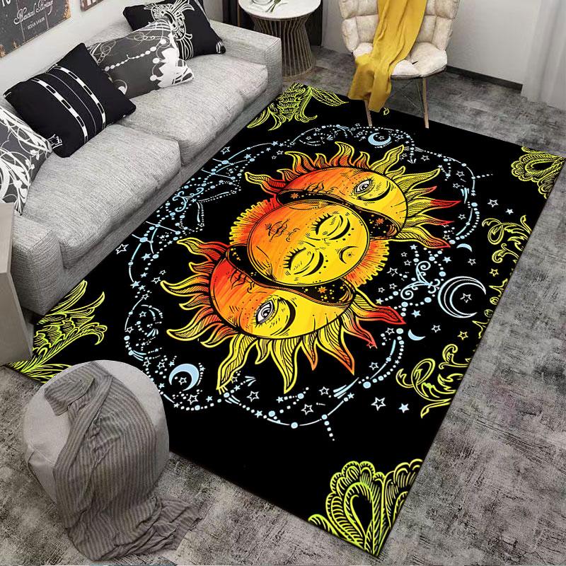 Sun and Moon Cosmic Design Suitable As a Non-slip Mat for the Living Room or Bedroom Sofa