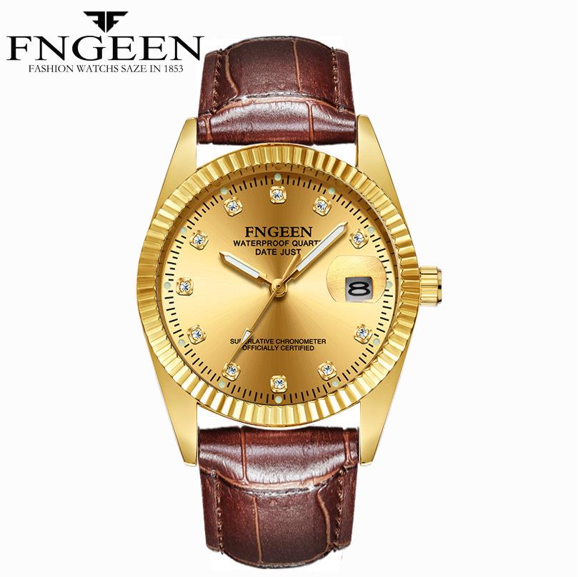 Tycoon Gold Waterproof Couple Watch: Stylish Gold Watches for Men and Women