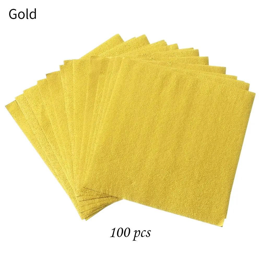 100 PIEZAS Color Dorado Papel de Envoltura en Lata de Papel de Aluminio Estampado Metálico Papel para Caramelos Chocolate Suministros para Bodas y Fiestas