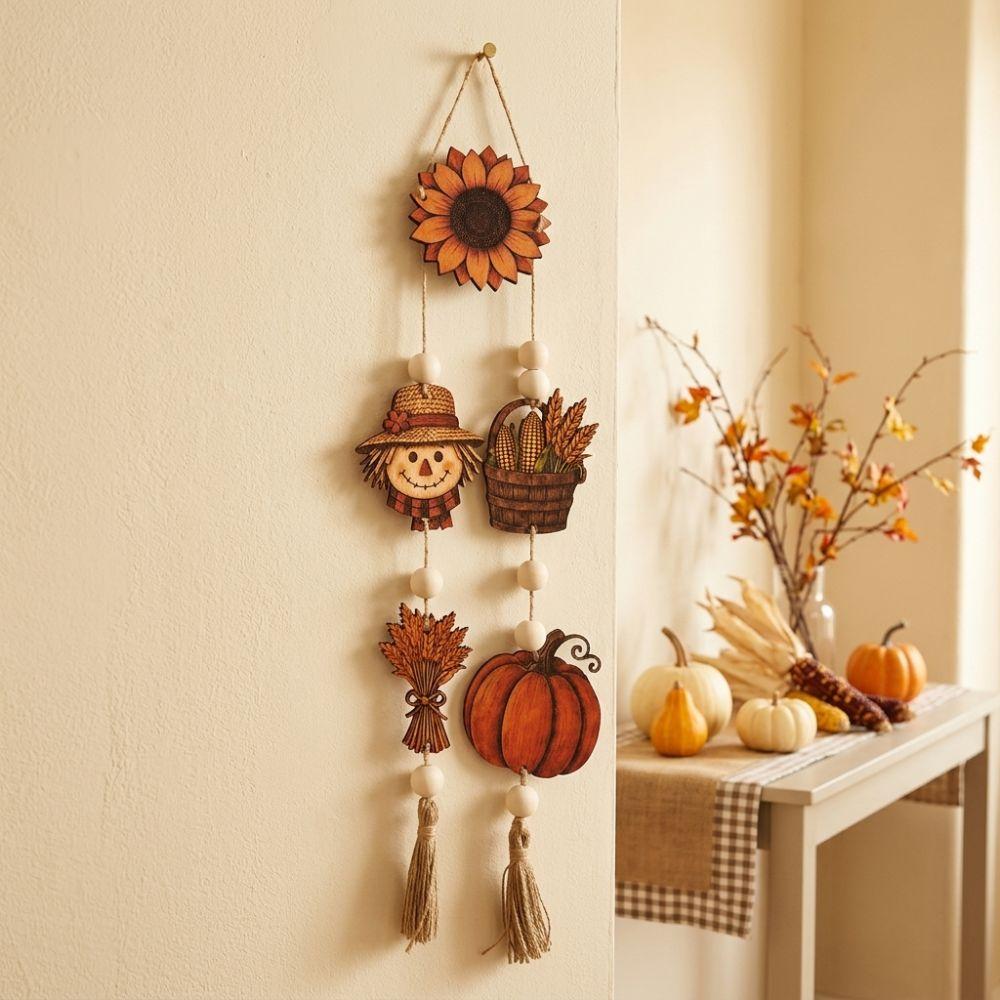 Corn Basket Fall Harvest Wooden Wall Hanging 2D Flat Print Autumn Decor Plaque  Farmhouse Home