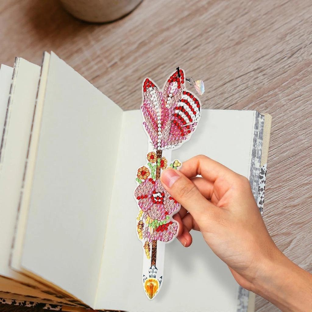 6pcs Diamond Painting Feather Bookmark, 5d Diamond Painting Bookmark, Diamond Painting Children's Bookmark