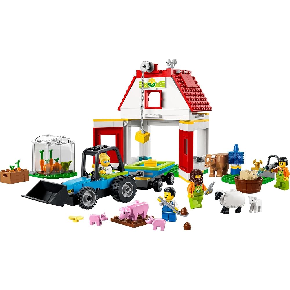 LEGO City Fun Farm Animals Set 60346 Building Blocks Toy for Boys and Girls Ages 4 and Up