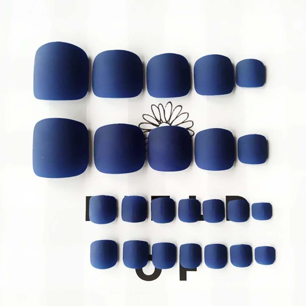 Art Tip Frosted Fake Toe Nails Matte False Toenails Full Cover False Nails Solid Color Nails Patch