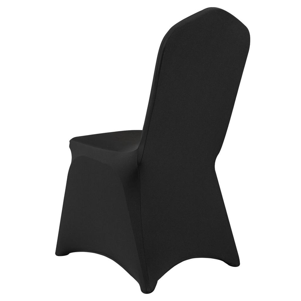 50pcs Black Polyester Spandex Party Chair Covers Decotation Solemn Easy Clean