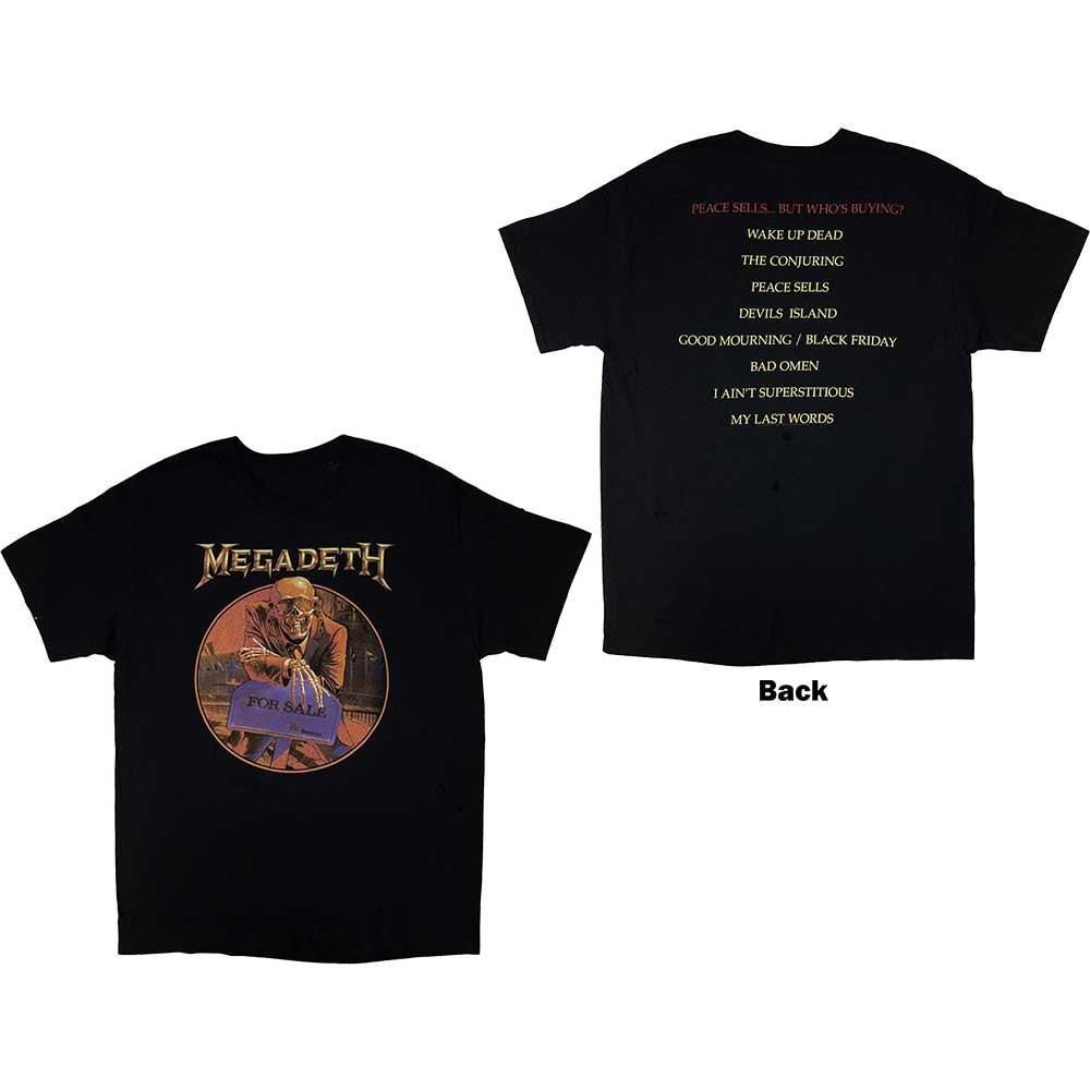 Megadeth Peace Sells… Track List Tee T-Shirt Mens XXXXL