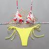 Colorful Graffiti Print Color Block Two-Piece Bikini - Sexy European & American Beachwear