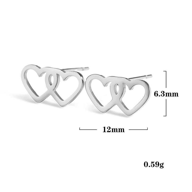 Teamer Korean Fashion Earrings Trendy 2026 Stainless Steel Stud Earrings for Women Pentagram Heart Cross Moon Minimalist Jewelry