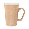 Kubek Porcelanowy 420 Ml Beżowy Z Motywem Kawowca Na Napoje Gorące 1 Szt.