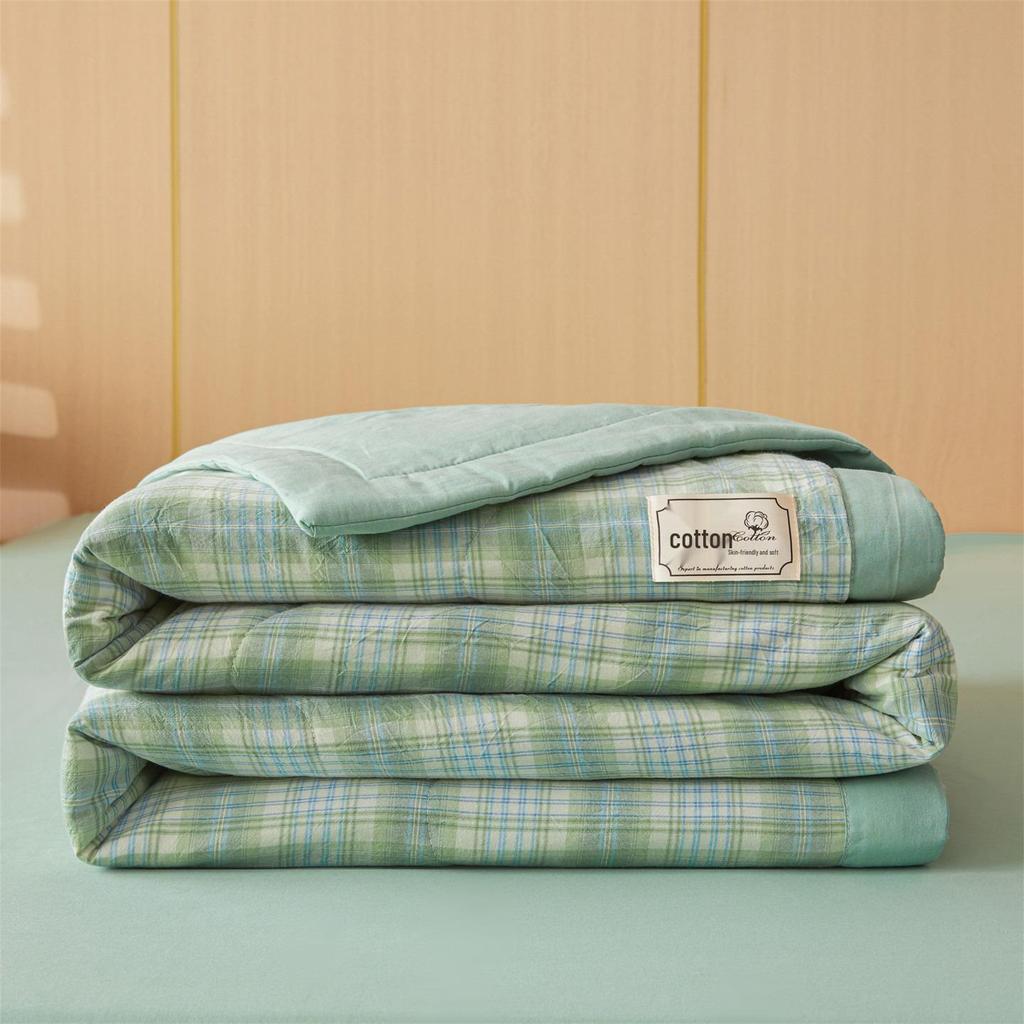 Muji-style Pure Cotton Summer Quilt – All-Cotton, Machine Washable Air Conditioning Quilt for Dorms