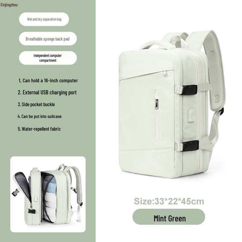 Expandable Dry-Wet Separation Laptop Travel Backpack