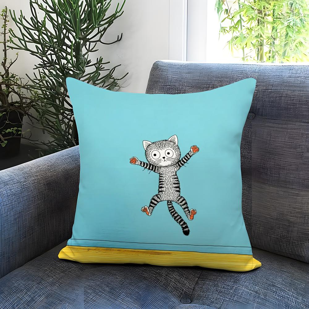 Hot NNaughty cated Cushion Cover Comfortable Reversible Pillow Cover Ideal for Car Sofa Bedroom  Beyond