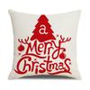 New Red and White Christmas Pillowcase Homewares Cartoon Elk Linen Sofa Pillowcase