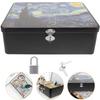 NUOLUX Tin Can Storage Box with Lid, Lockable Storage Box, Keepsake Box, Small Storage Box, Vintage Collection Box, Gift Box, 24.5 x 18 x 8.5 cm