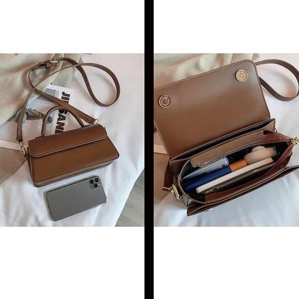 Women's Vintage Single Shoulder Bag Solid Color Casual Messenger Bag Elegant Versatile Handbag