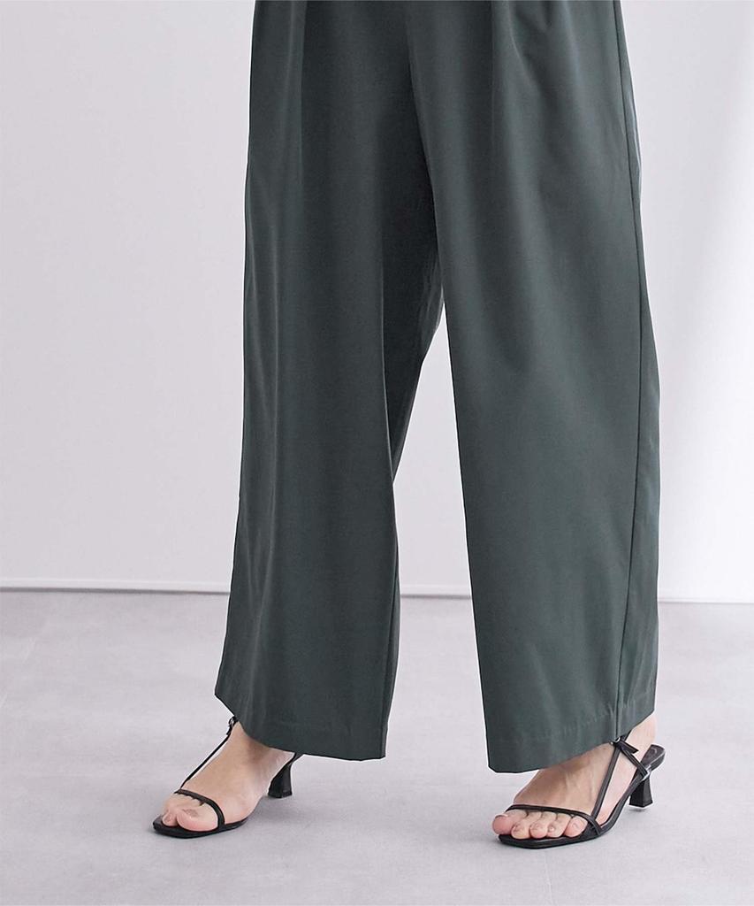 Elastischer Bund weite Hose BFXT0309 S Anthrazit [Ihre] Wasserabweisend mit zwei Bundfalten Damen