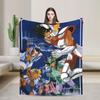 Saint Seiya Anime Blanket Knights of the Zodiac  Flannel Novelty Breathable Throw Blanket for Coverlet  Winter
