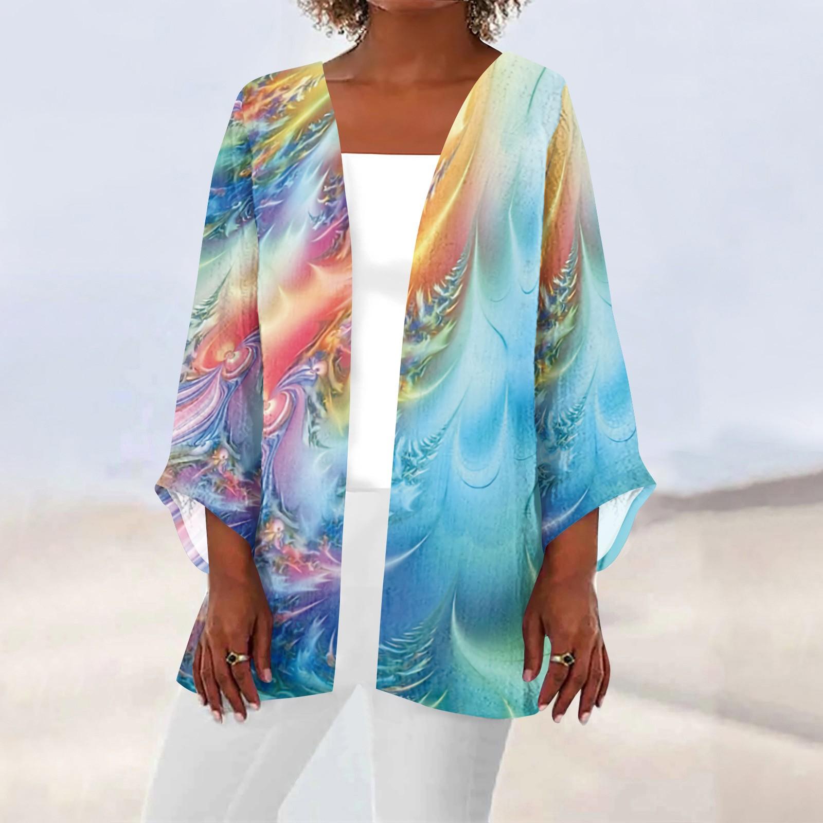 Женская повседневная модная легкая куртка средней длины с принтом в стиле ретро — фото 4