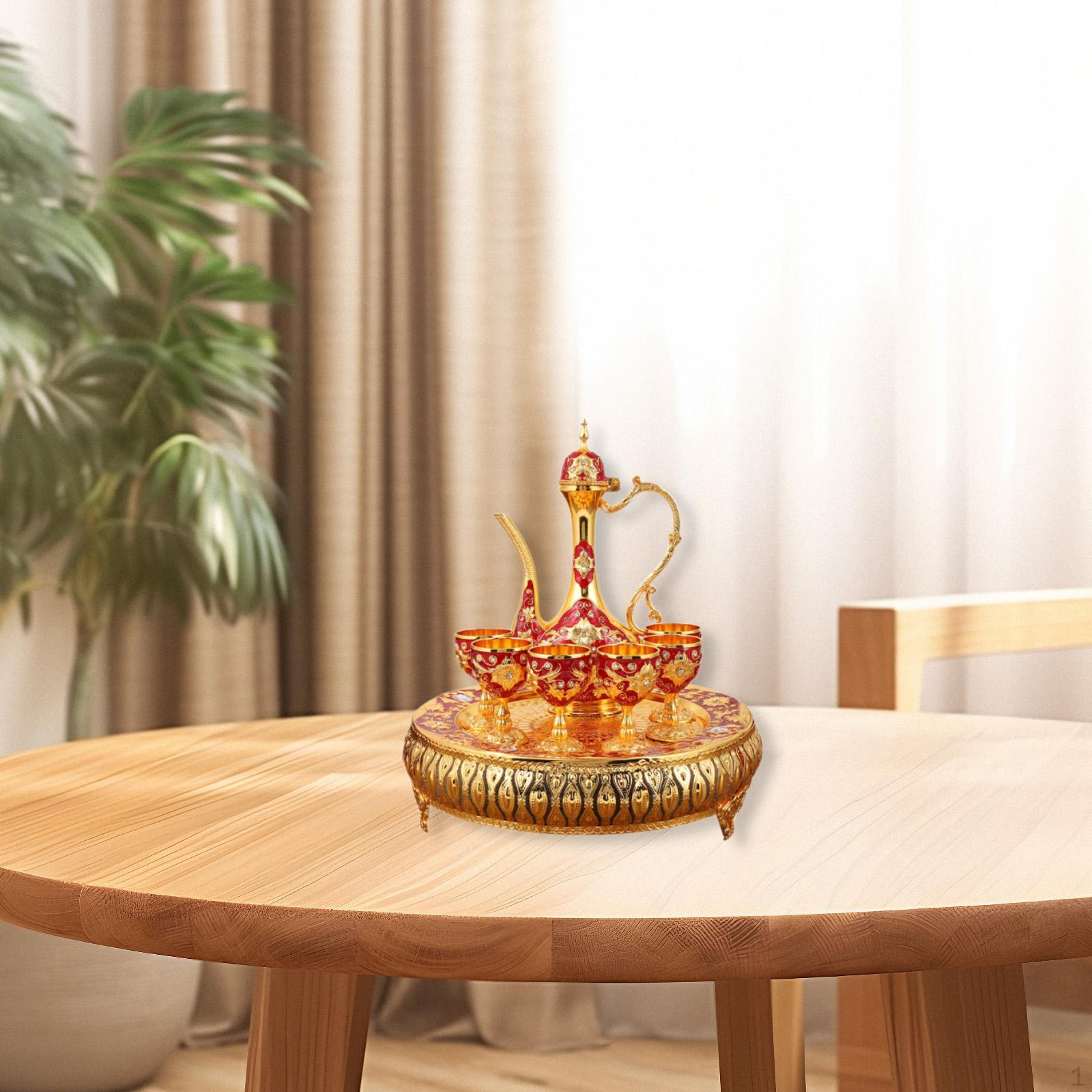 

Европейский набор Винтажный чайник для напитков Посуда для кофе Посуда для воды для жизни gold and red