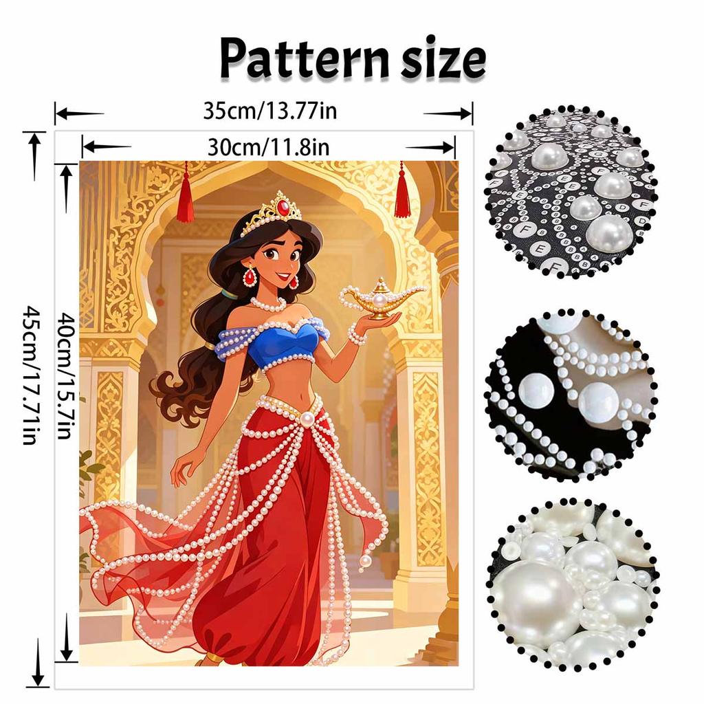 Disney Jasmine Pearl Painting Handmade Diy Pearl Art Painting Simple Living Room Hanging Painting Decoration