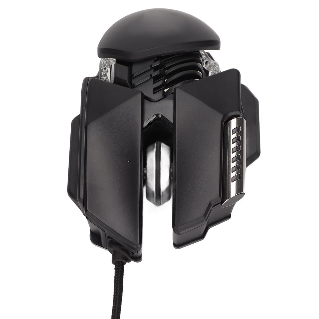 Mechanical Mouse 12800 DPI Ergonomics Retractable Adjustment RGB USB Black 6D Button Gaming Wired Mouse