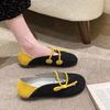 Women's Summer Footwear Round Toe Flats Shoes for Woman 2024 Green Low Heel Elegant with Straps Flat on Offer Dress Korean Style