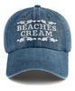 Bichiseuaenkeulim Love Piece Denim Ball Cap-Light Blue